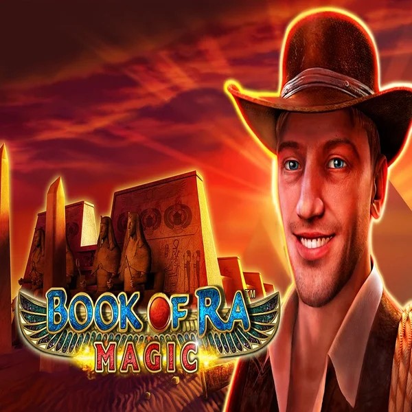 Book of Ra Magic slot logo by Greentube at Wild Robin Casino