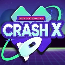 Crash X slot logo by Turbo Games at Wild Robin Casino