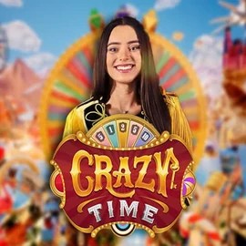 Live Casino logo of Crazy Time from Evolution at Wild Robin Casino
